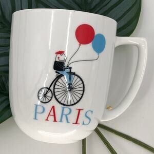 Francois et Mimi White Blue Black World Cities Paris Bicycle 14 oz Coffee Mug